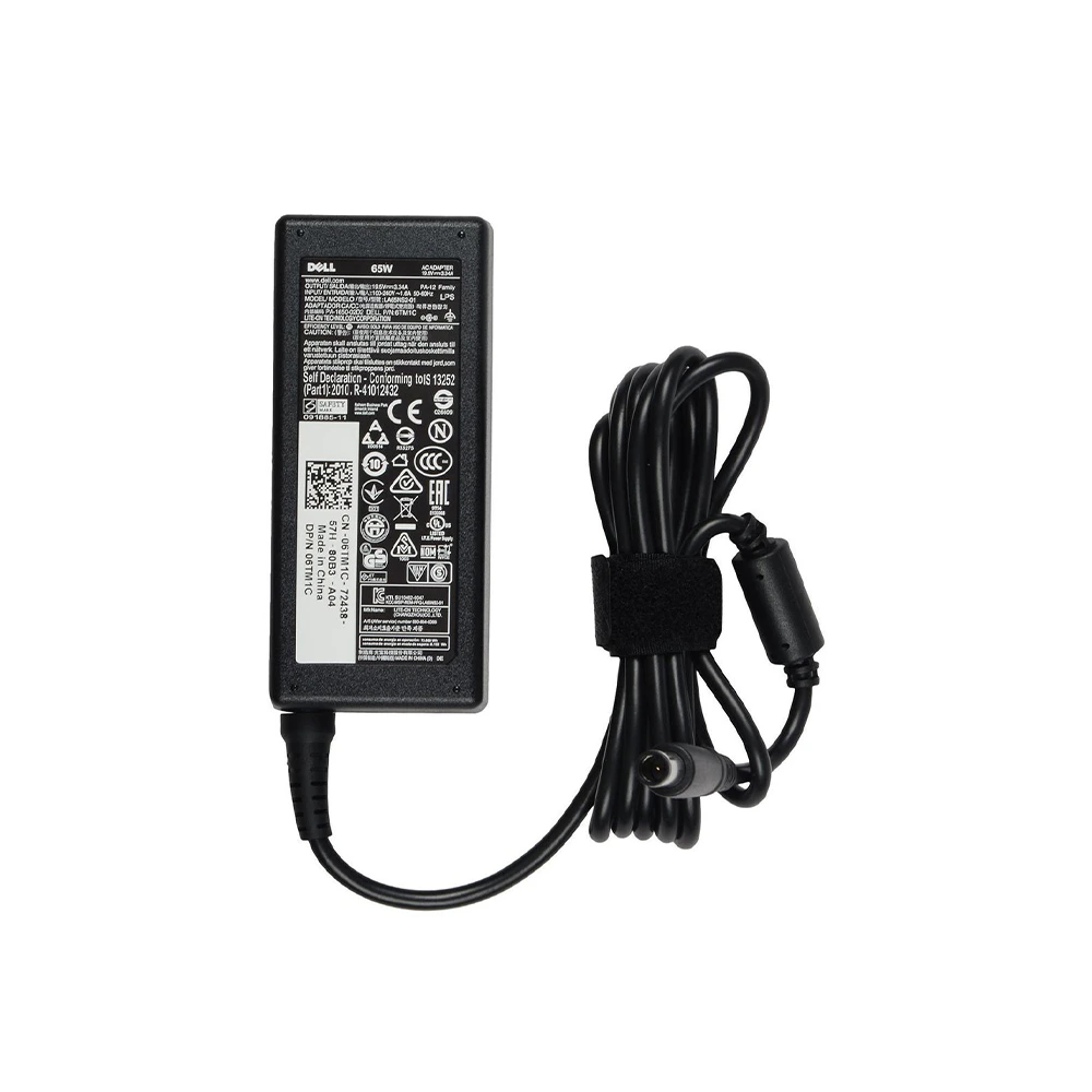 Dell Laptop Adapter Original 65w 19.5v/3.34a | 7.4mm x 5.0mm | Big Pin (Box Seal Opened for Serial No) (No Power Cable Included) view 2